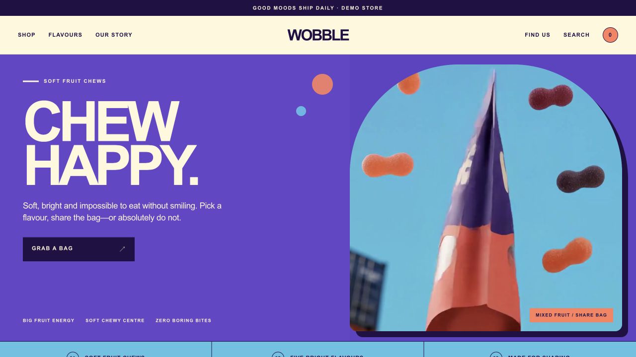 Wobble landing page concept